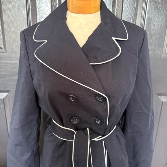 NWOT ANN TAYLOR Blue Double Breasted Coat M - Picture 2 of 12